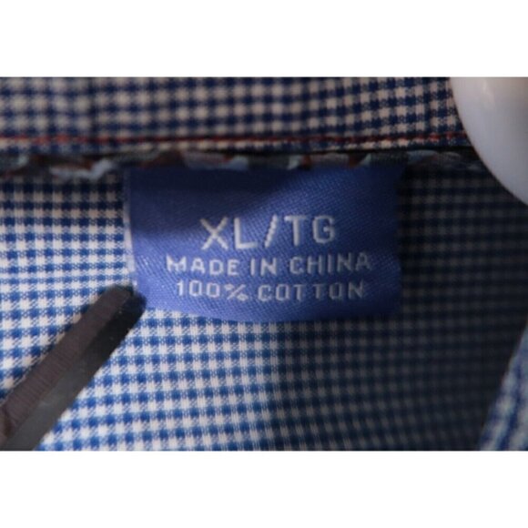 Tommy Bahama Shirt Button Up Red Blue Plaid Long Sleeve Casual Cotton Men's XL - Picture 10 of 10